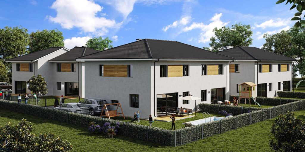 Gartenseitige Hausansichten- Renderings