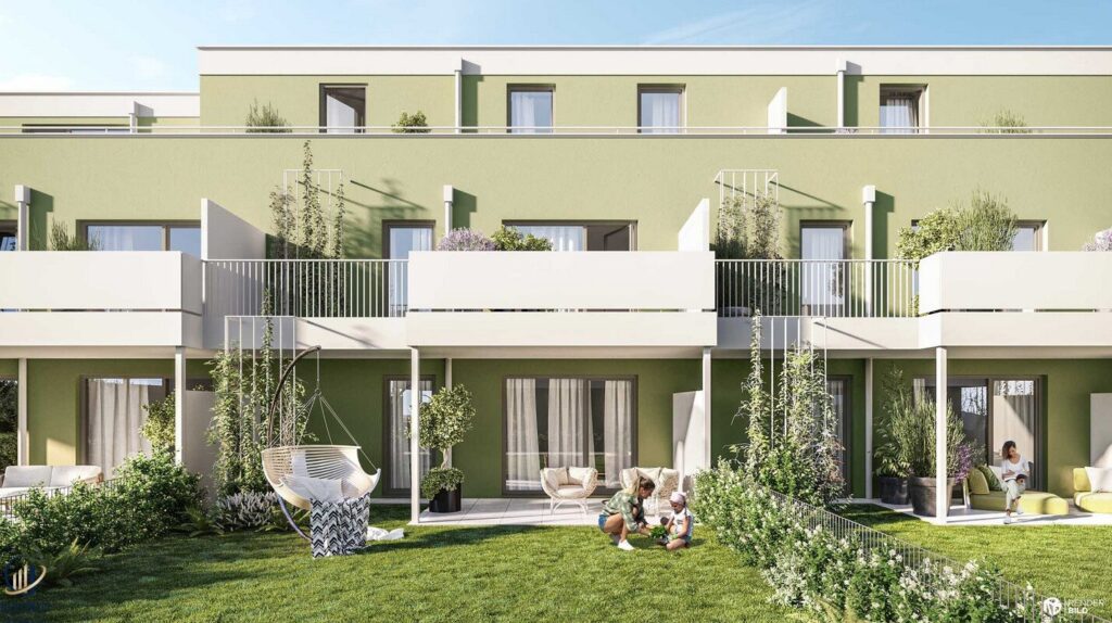 Ansicht-Gartenwohnungen