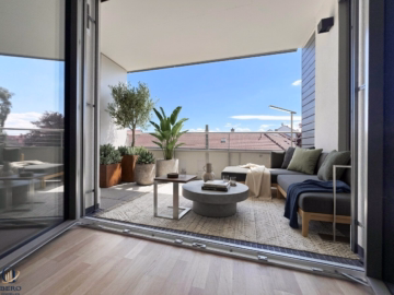 Loggia (virtuell möbliert) - Fantastische 3-Zimmer-Loggiawohnung! Erstbezug! 2 Wohnhäuser in Bestlage – (nur) noch 15 Wohnungen in verschiedenen Größen frei! PROVISIONSFREI!