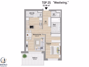 2 Zimmer mit Balkon | U1 Großfeldsiedlung, 1210 Wien, Terrassenwohnung