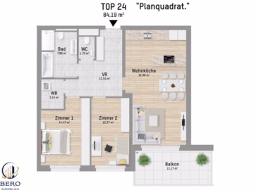 3 Zimmer mit Balkon | U1 Großfeldsiedlung, 1210 Wien, Terrassenwohnung
