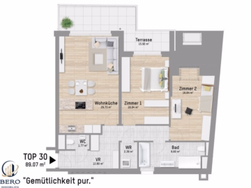 3 Zimmer mit Terrasse | U1 Großfeldsiedlung, 1210 Wien, Terrassenwohnung