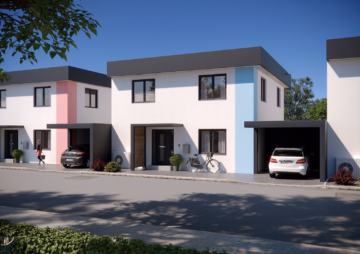 Hausansicht - „Einfamilienhaus mit Terrasse und großem Garten“ im Erstbezug
