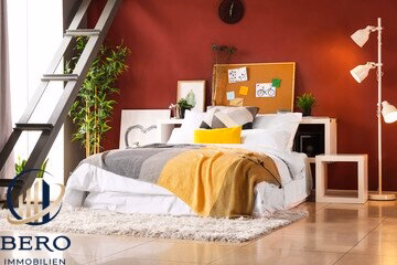 Schlafzimmer-Symbolbild - Wunderschöne 3 Zimmer-Dachgeschosswohnung mit großem Balkon