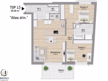 Bild - 3 Zimmer mit Balkon | U1 Großfeldsiedlung
