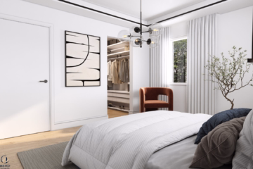 Schlafzimmer m. begehbarem Schrankraum-Visualisierung - Neu errichtete DH-Hälfte mit Garten freut sich auf Sie als Bewohner: innen