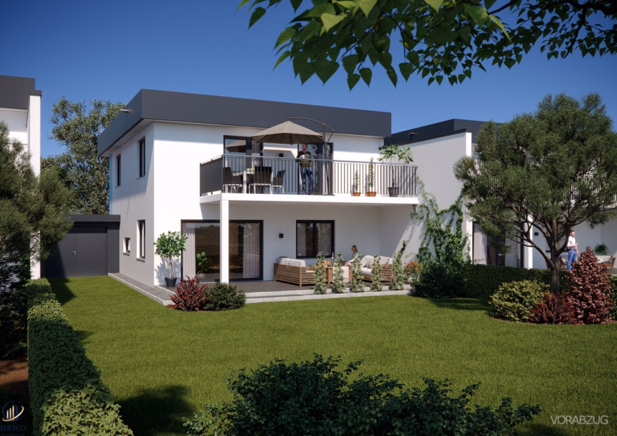 Gartenansicht - „Einfamilienhaus mit Terrasse und großem Garten“ im Erstbezug