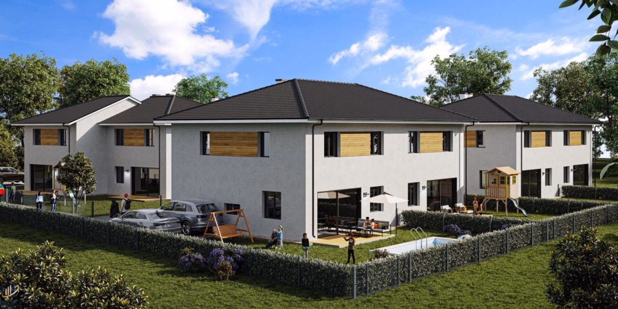 Gartenseitige Hausansichten- Renderings - Auf der sonnigen Seite Langenzersdorfs leben-„PROVISIONSFREI“