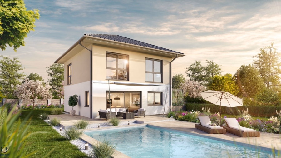 Titelbild - Neues Einfamilienhaus in Muckendorf: 4 Zimmer, Garten, Terrasse – Ihr Traum wird wahr!