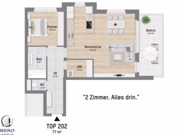 2 Zimmer Balkon | Alte Donau | U1 Kagran, 1220 Wien, Terrassenwohnung
