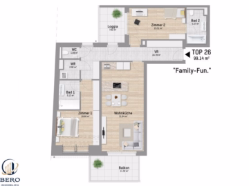 3 Zimmer mit Balkon & Loggia | U1 Großfeldsiedlung, 1210 Wien, Terrassenwohnung