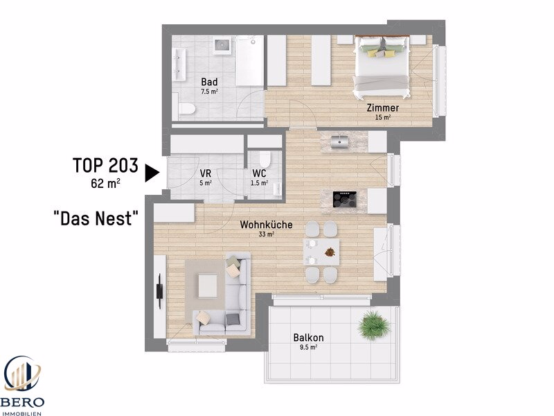 Titelbild - 2 Zimmer Balkon | Alte Donau | U1 Kagran