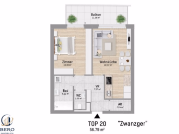 2 Zimmer mit Balkon | U1 Großfeldsiedlung, 1210 Wien, Terrassenwohnung