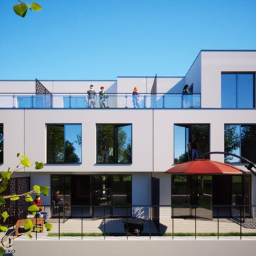 1:1 Visualisierung der Reihenhäuser - „VERKAUFT“ Erstbezug-Reihenhaus mit Kellergeschoss, Terrassen und Garten