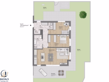 Grundriss - Gartentraum – Wohnung U1 Leopoldau