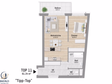 2 Zimmer mit Balkon | U1 Großfeldsiedlung, 1210 Wien, Terrassenwohnung